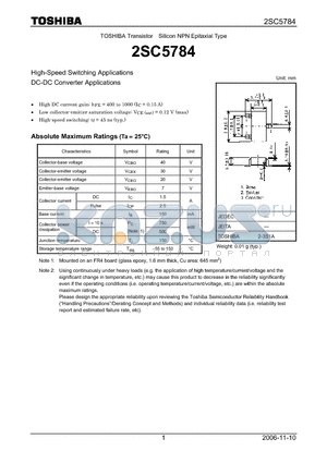 2SC5784_06 datasheet - Silicon NPN Epitaxial Type High-Speed Switching Applications