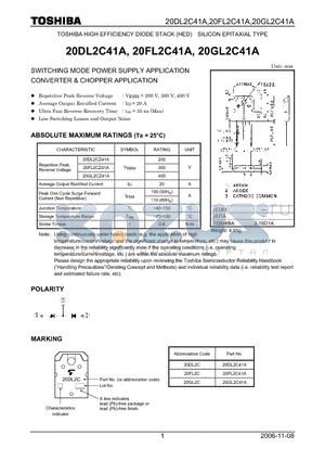 20DL2C41A datasheet - SWITCHING MODE POWER SUPPLY APPLICATION