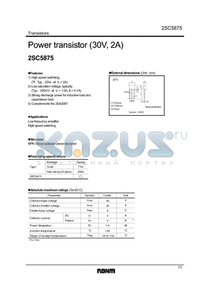 2SC5875 datasheet - Power transistor (30V, 2A)