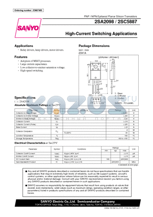 2SC5887 datasheet - High-Current Switching Applications