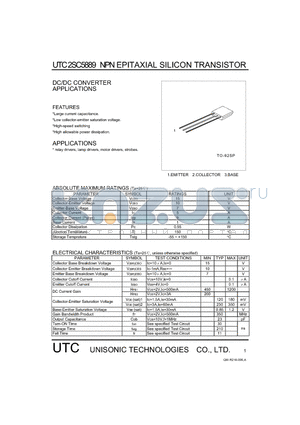 2SC5889 datasheet - DC/DC CONVERTER APPLICATIONS