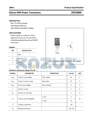 2SC5895 datasheet - Silicon NPN Power Transistors