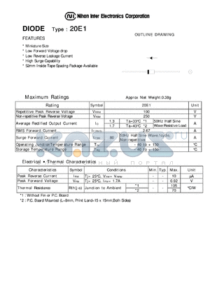 20E1 datasheet - Low Forward Voltage drop Diode