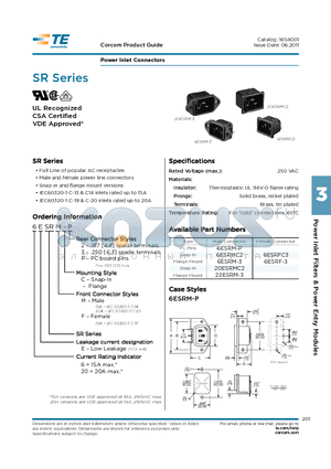 20ESRM-3 datasheet - Power Inlet Connectors