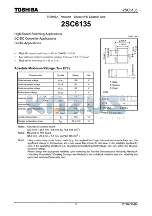 2SC6135 datasheet - High-Speed Switching Applications DC-DC Converter Applications Strobe Applications