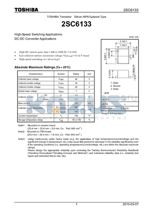 2SC6133 datasheet - High-Speed Switching Applications DC-DC Converter Applications