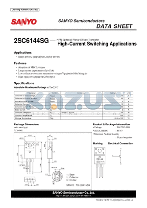 2SC6144SG datasheet - High-Current Switching Applications