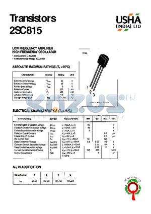2SC815 datasheet - LOW FREQUENCY AMPLIFIER HIGH FREQUENCY OSCILLAR