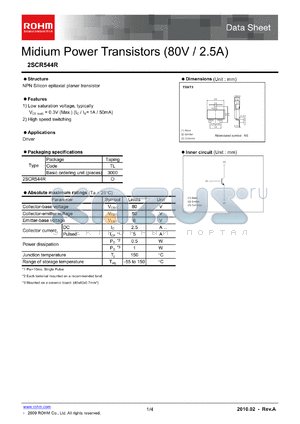 2SCR544R_11 datasheet - Midium Power Transistors