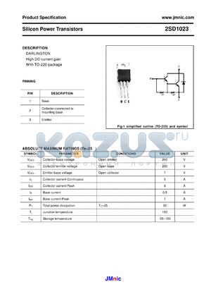 2SD1023 datasheet - Silicon Power Transistors