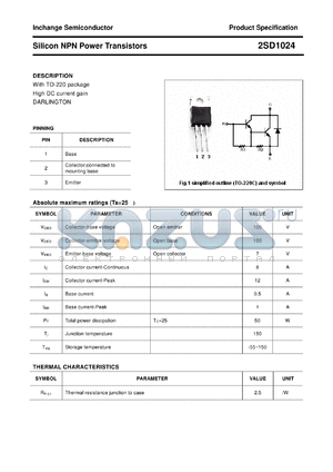 2SD1024 datasheet - Silicon NPN Power Transistors