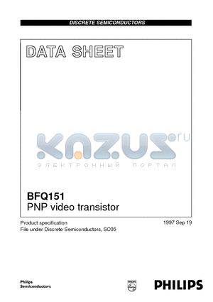 BFQ151 datasheet - PNP video transistor