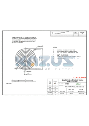 08139 datasheet - WIRE FORM FAN GUARD (120mm)