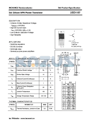 2SD1157 datasheet - isc Silicon NPN Power Transistor