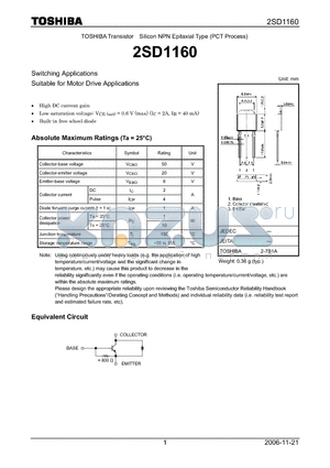 2SD1160_06 datasheet - Silicon NPN Epitaxial Type (PCT Process)