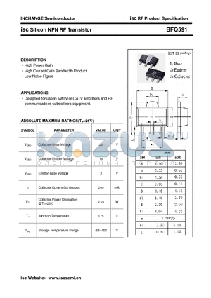 BFQ591 datasheet - isc Silicon NPN RF Transistor