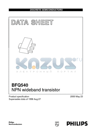 BFQ540_07 datasheet - NPN wideband transistor