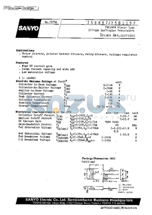 2SD1197 datasheet - Driver Applications