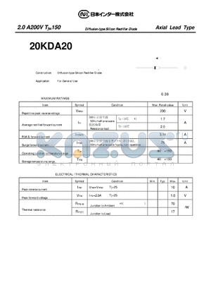 20KDA20 datasheet - Diffusion-type Sillicon Rectifier Diode