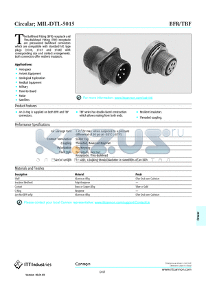 BFR datasheet - Aerospace Avionic Equipment Geological Exploration