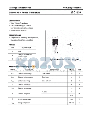 2SD1235 datasheet - Silicon NPN Power Transistors