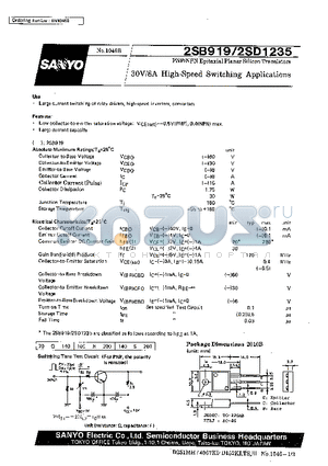 2SD1235 datasheet - 30V/8A High-Speed Switching Applications