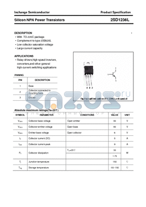 2SD1236L datasheet - Silicon NPN Power Transistors