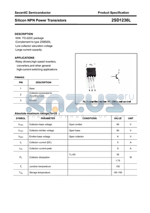 2SD1236L datasheet - Silicon NPN Power Transistors