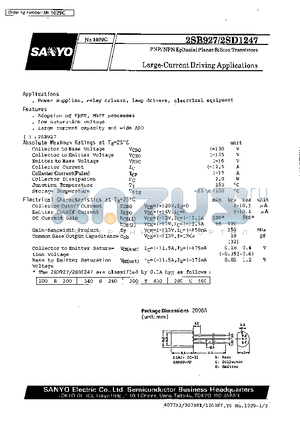 2SD1247 datasheet - Large-Current Driving Applications