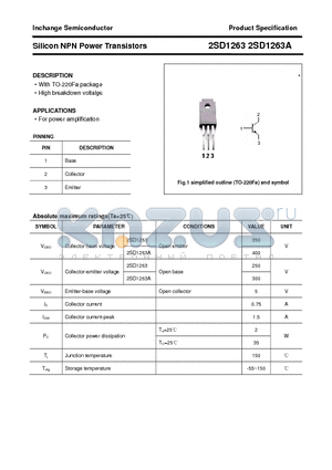 2SD1263A datasheet - Silicon NPN Power Transistors