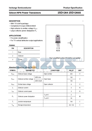 2SD1264 datasheet - Silicon NPN Power Transistors