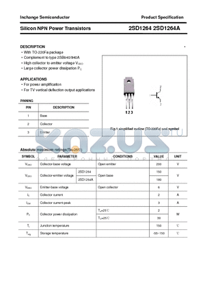 2SD1264A datasheet - Silicon NPN Power Transistors