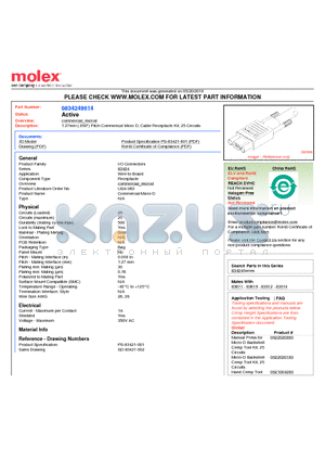 0834249014 datasheet - 1.27mm (.050