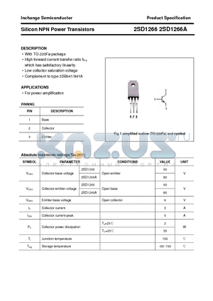 2SD1266A datasheet - Silicon NPN Power Transistors