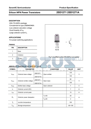 2SD1271 datasheet - Silicon NPN Power Transistors