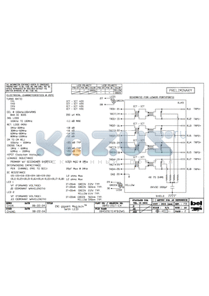 0845-2S1T-E4 datasheet - 2 X 1 gigabit Magjack(withLED)