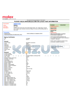 0850010452 datasheet - 2.54mm (.100