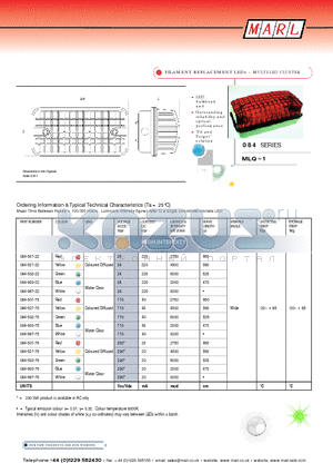 084-532-22 datasheet - FILAMENT REPLACEMENT LEDs - MULTI-LED CLUSTER