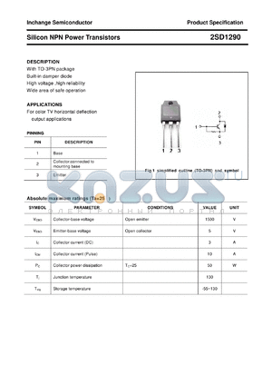 2SD1290 datasheet - Silicon NPN Power Transistors