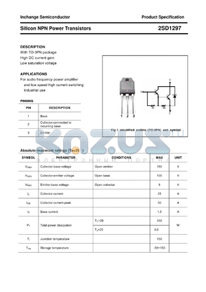 2SD1297 datasheet - Silicon NPN Power Transistors