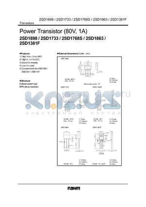 2SD1381F datasheet - Power Transistor (80V, 1A)