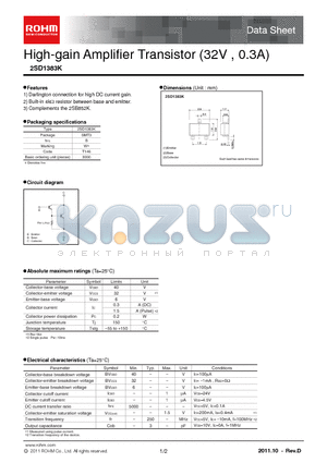 2SD1383K_11 datasheet - High-gain Amplifier Transistor