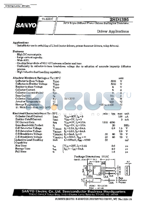 2SD1395 datasheet - Driver Applications