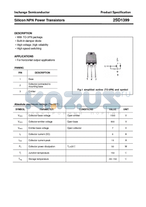 2SD1399 datasheet - Silicon NPN Power Transistors