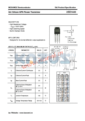 2SD1440 datasheet - isc Silicon NPN Power Transistor
