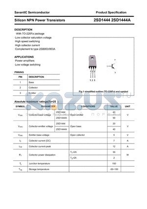 2SD1444 datasheet - Silicon NPN Power Transistors