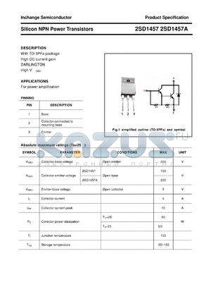 2SD1457 datasheet - Silicon NPN Power Transistors