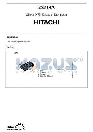 2SD1470 datasheet - Silicon NPN Epitaxial, Darlington