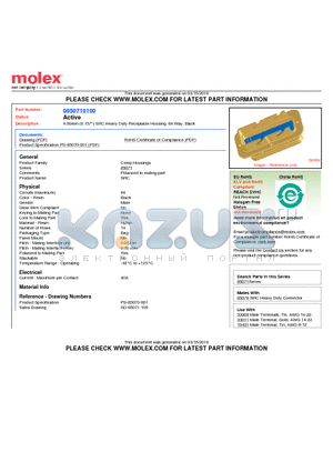 0850710100 datasheet - 4.00mm (0.157) SRC Heavy Duty Receptacle Housing, 84 Way, Black