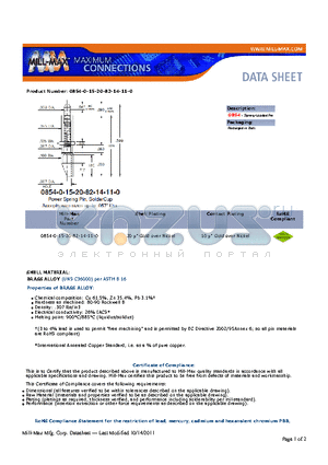 0854-0-15-20-82-14-11-0 datasheet - MAXIMUM CONNECTIONS